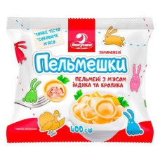 Пельмені"Пельмешки" з м'ясом індика та кролика 400г ТМ Ласунка